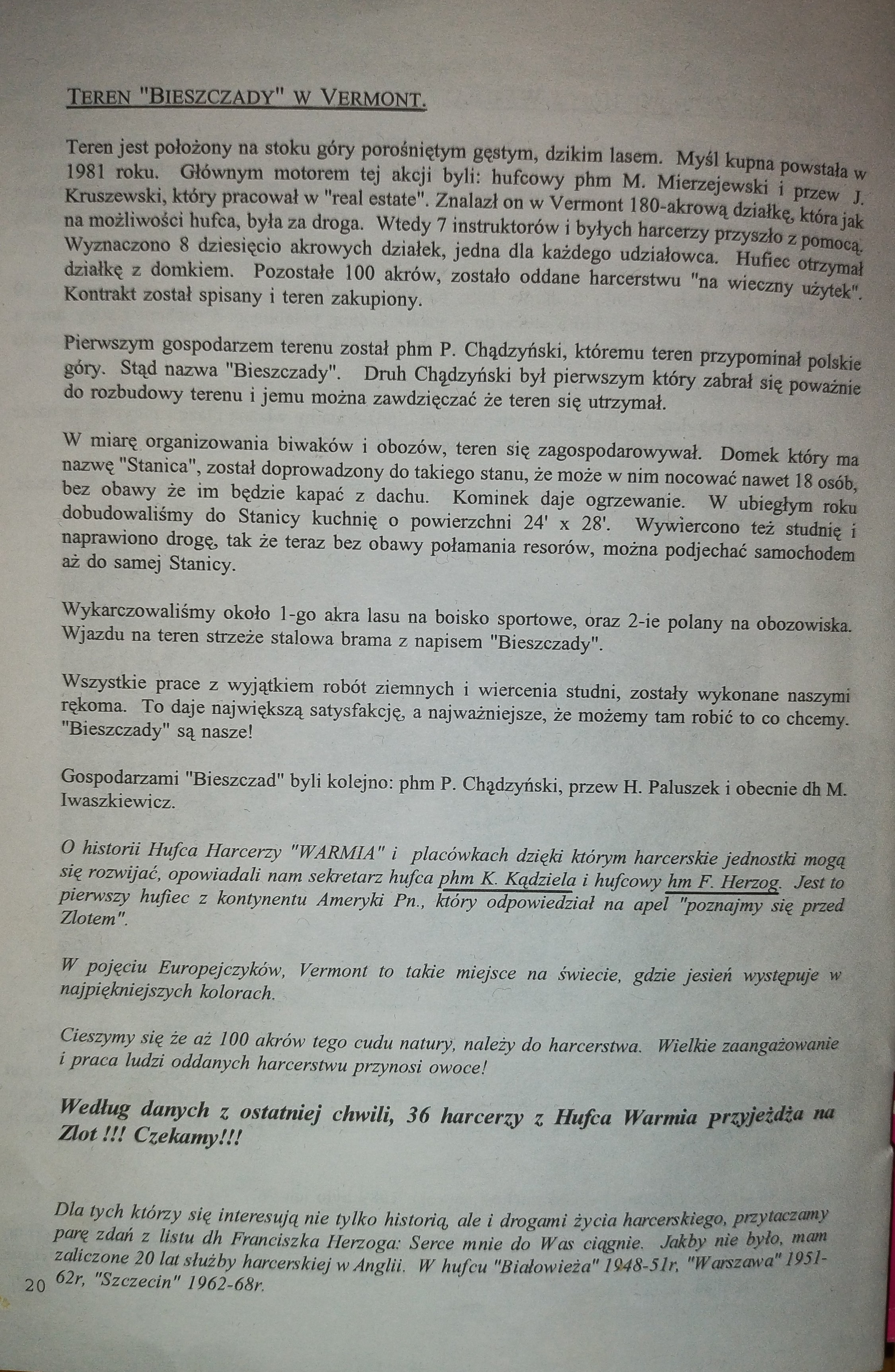Na Tropie 1994 - artykuł o Camp Bieszczady
